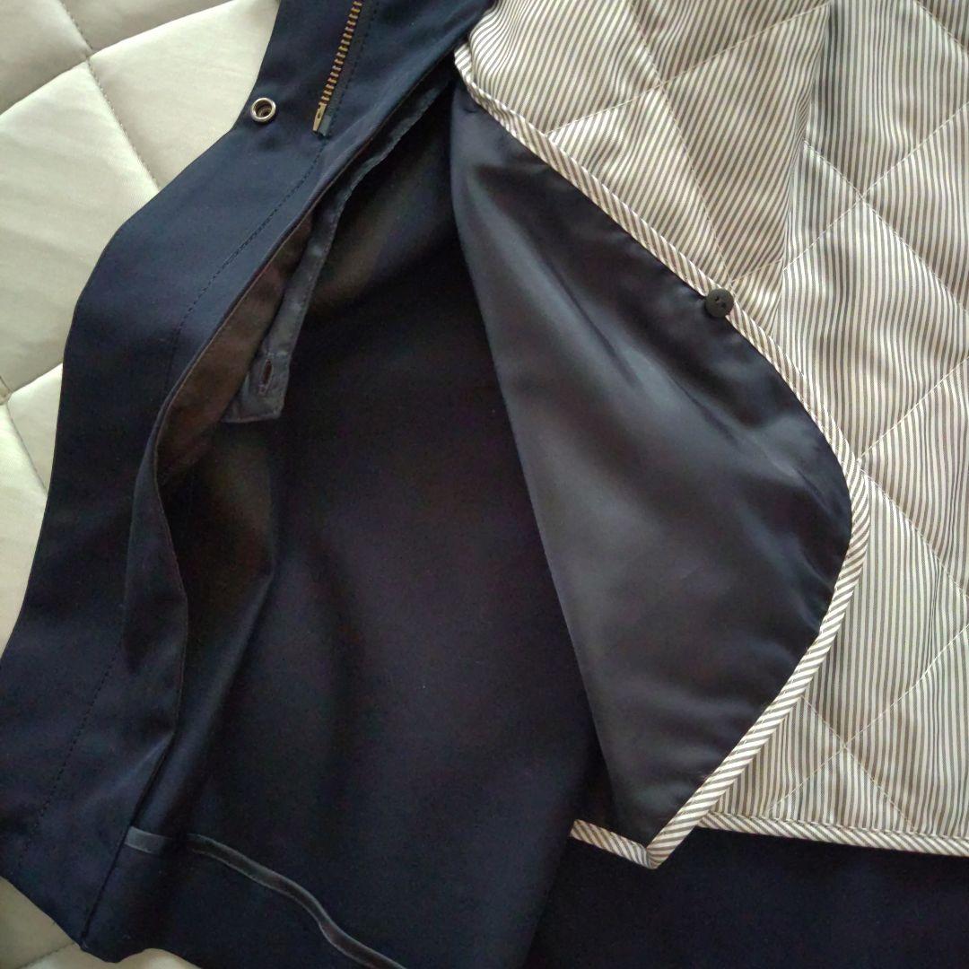 【美品】SHIPS ネイビー フード付きトレンチコート