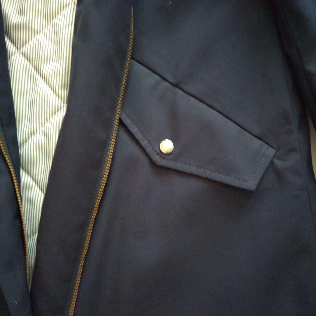 【美品】SHIPS ネイビー フード付きトレンチコート