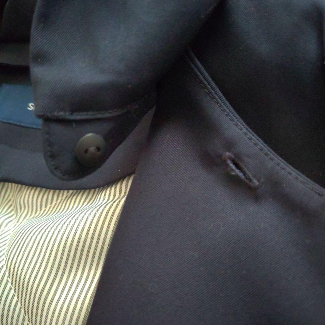 【美品】SHIPS ネイビー フード付きトレンチコート