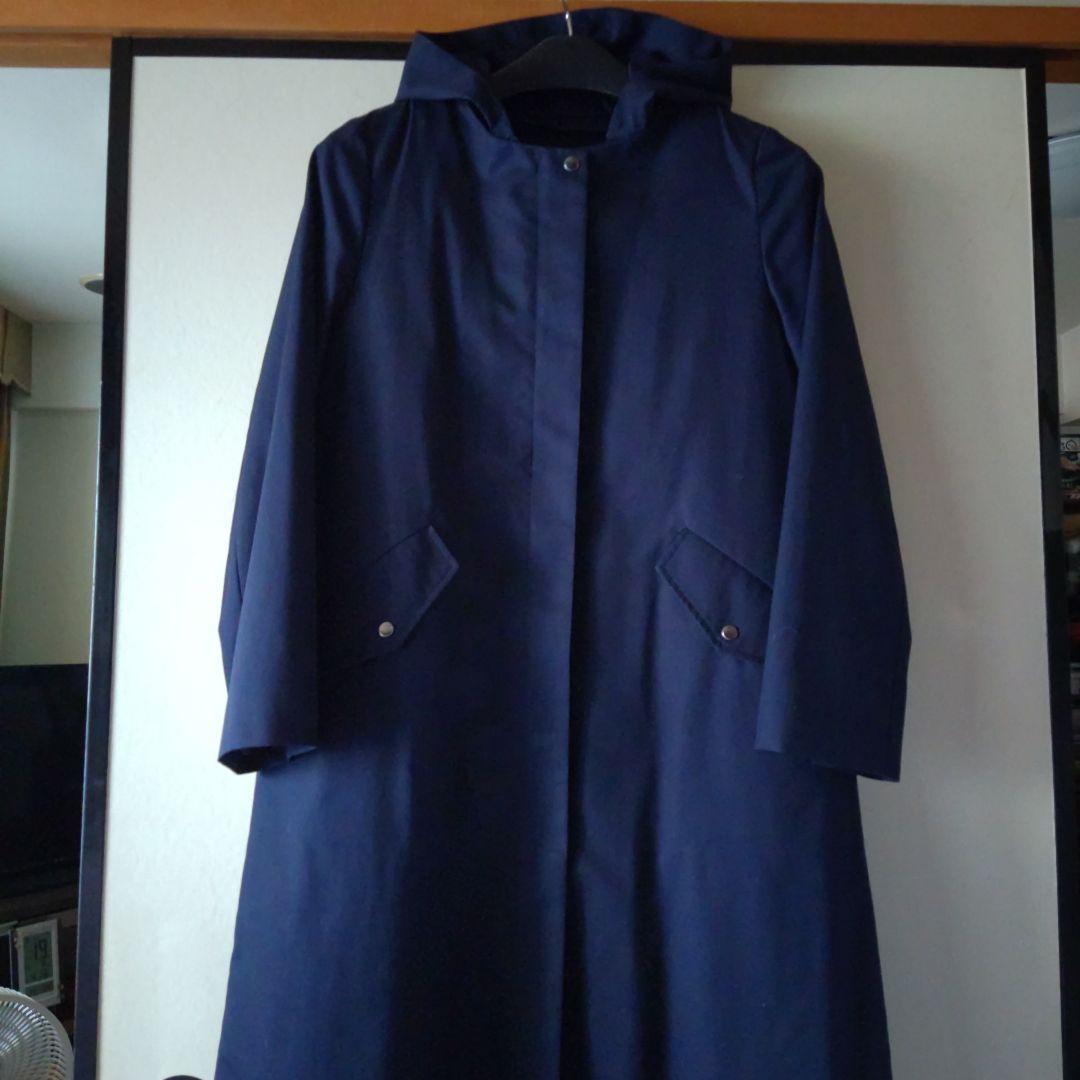 【美品】SHIPS ネイビー フード付きトレンチコート