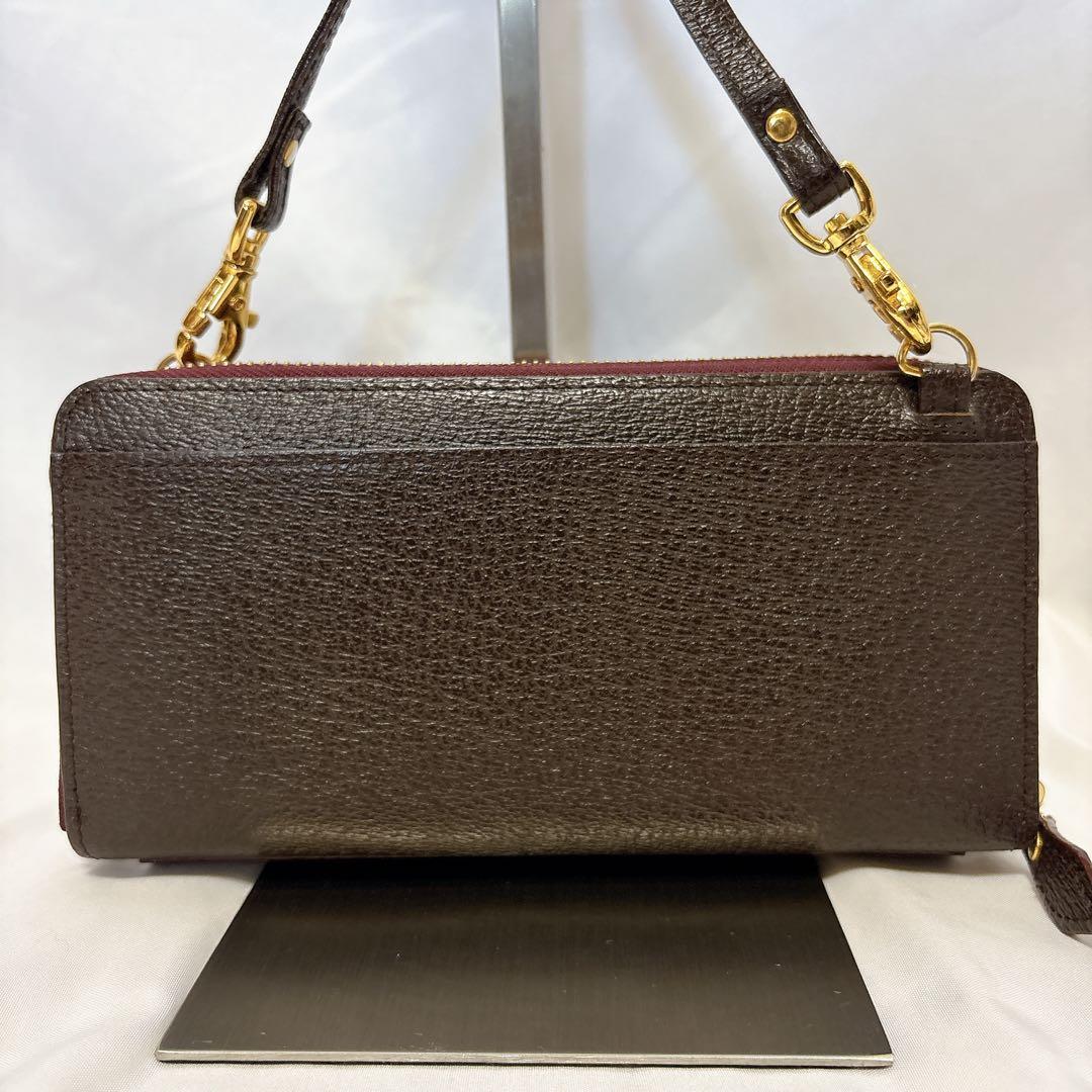 ヴィヴィアンウエストウッド ショルダーウォレット オーブ ブラウン レザー