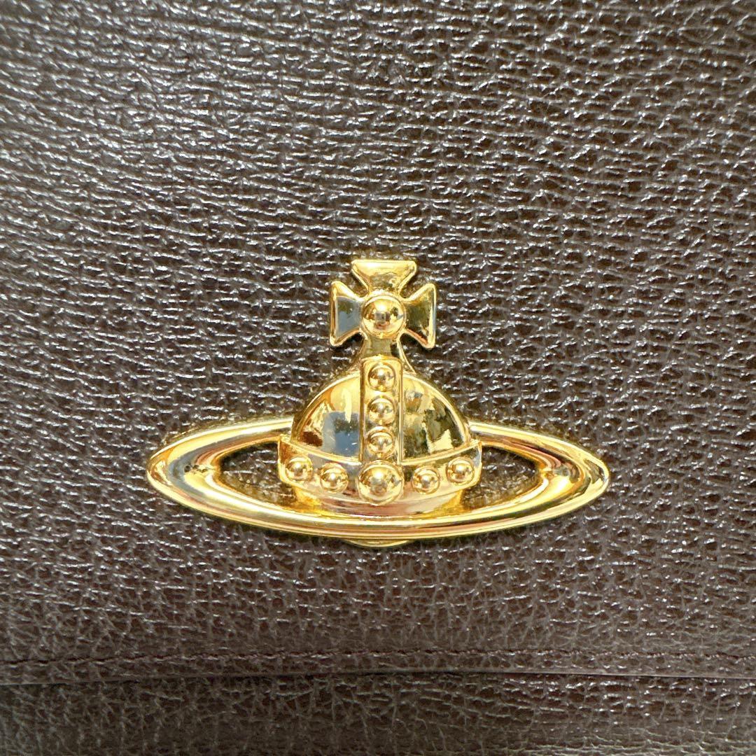 ヴィヴィアンウエストウッド ショルダーウォレット オーブ ブラウン レザー