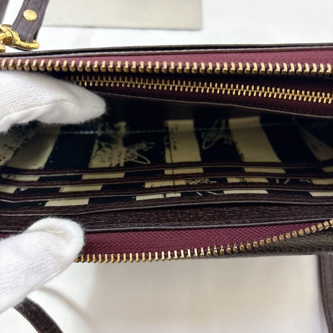 ヴィヴィアンウエストウッド ショルダーウォレット オーブ ブラウン レザー