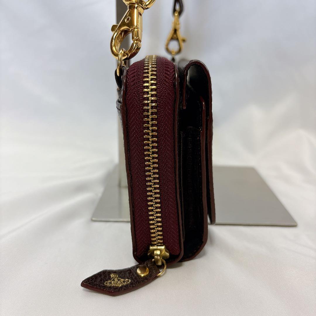 ヴィヴィアンウエストウッド ショルダーウォレット オーブ ブラウン レザー