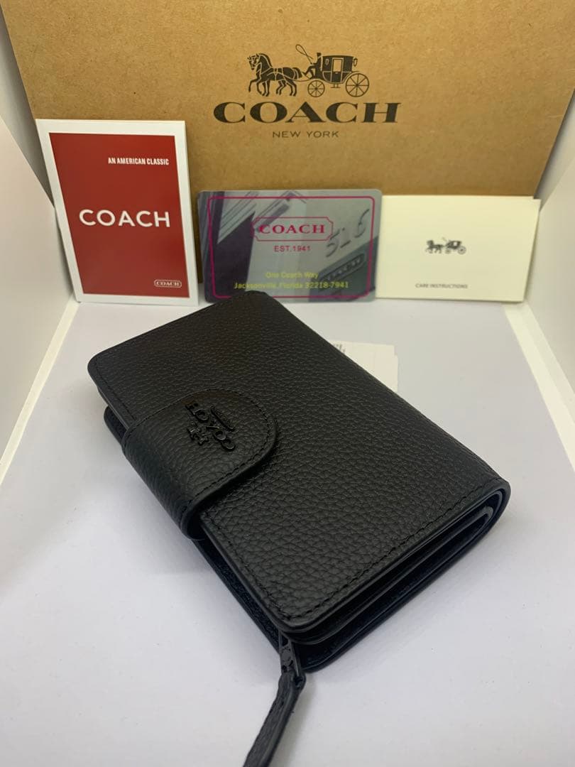 COACH　コーチ　CP417　二つ折り財布　リファインド　ペブル　レザー