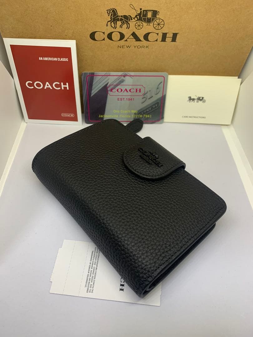 COACH　コーチ　CP417　二つ折り財布　リファインド　ペブル　レザー