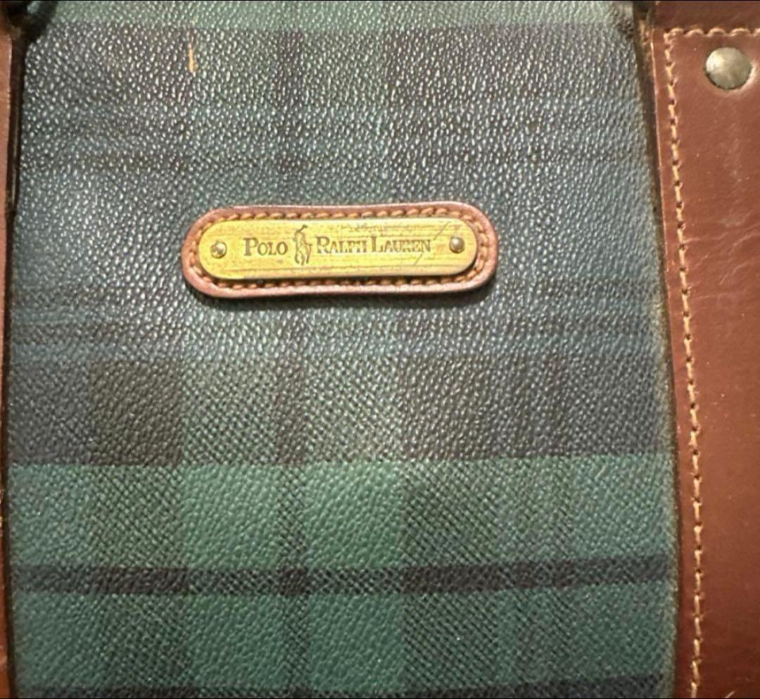 ヴィンテージ ラルフローレン チェック ボストン バッグ 2way ポロ