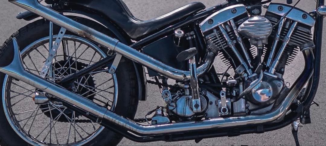 ショベル　アップスイープマフラー　フィッシュテール