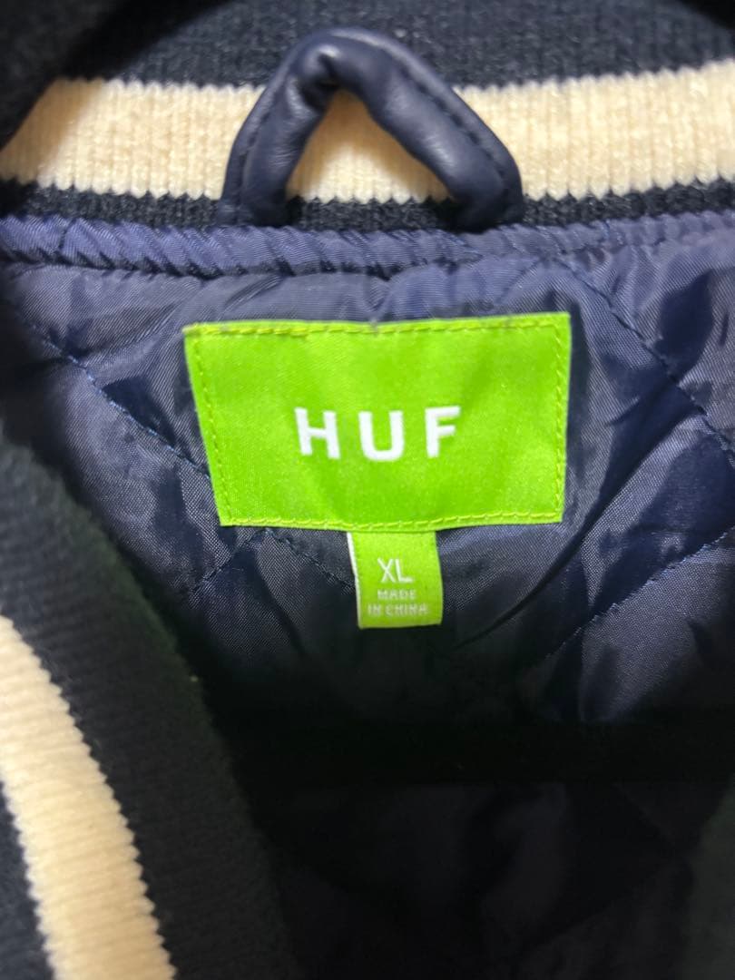 HUF 20周年 スタジャン フルデコスタジャン 刺繍ロゴ デカロゴ XL