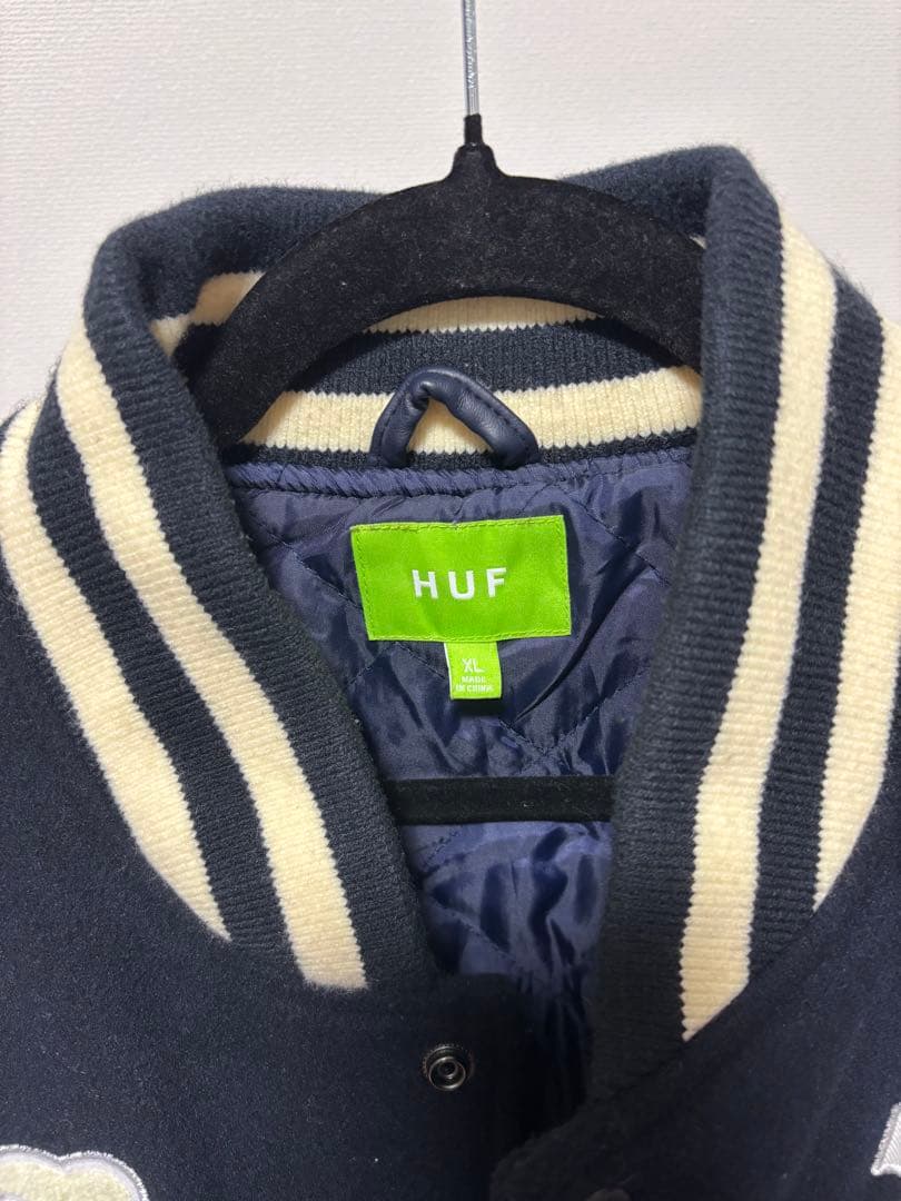 HUF 20周年 スタジャン フルデコスタジャン 刺繍ロゴ デカロゴ XL