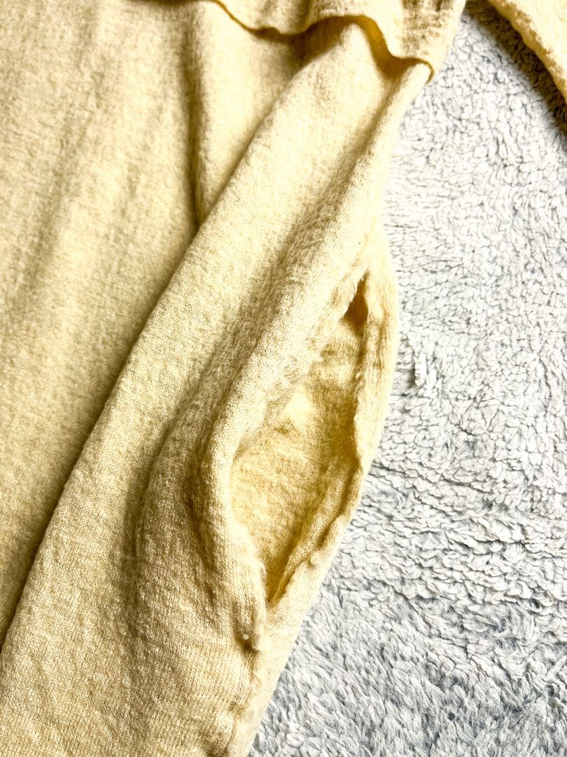 【45R】45rpm 毛100% ウール縮絨ニットロングワンピース イエロー 0