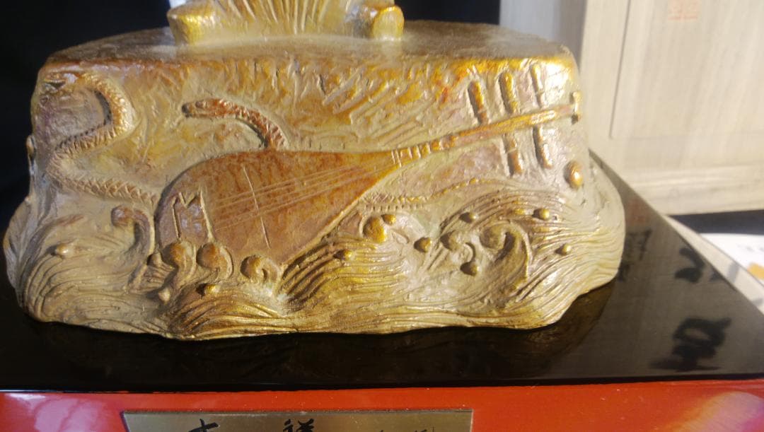 正月縁起/日本の乙女・天平美人★富永直樹ブロンズ彫刻像【吉祥】干支/金彩色天女③