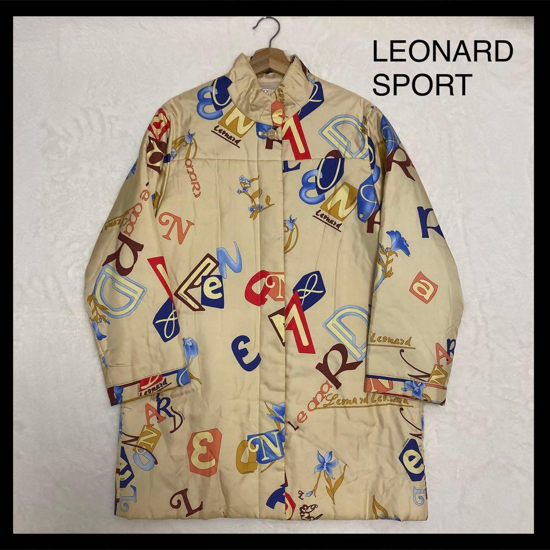 LEONARD SPORT コート アルファベット ボタニカル 総柄