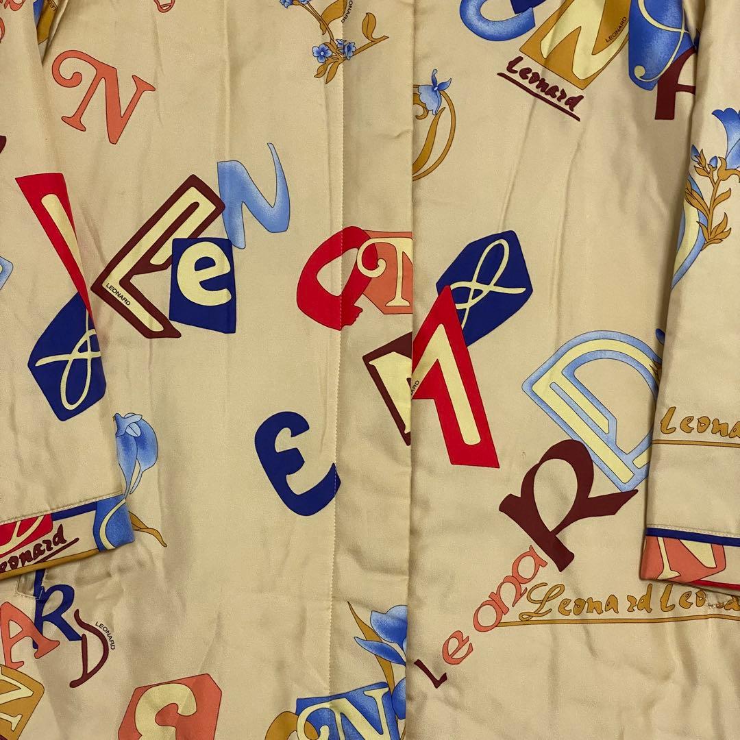 LEONARD SPORT コート アルファベット ボタニカル 総柄