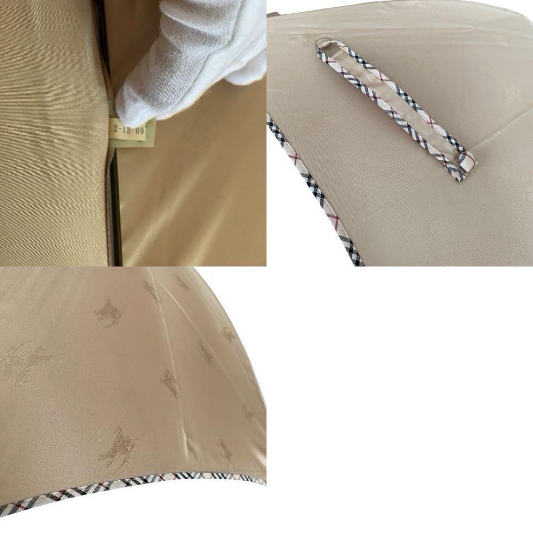 極美品　バーバリー　Burberry 長傘　ホースロゴ　ノバチェック