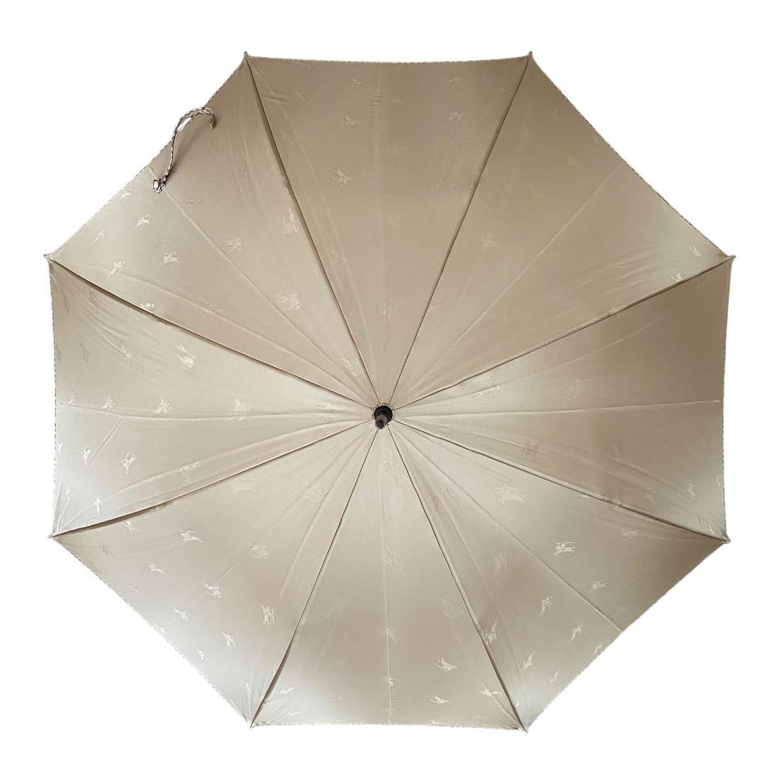 極美品　バーバリー　Burberry 長傘　ホースロゴ　ノバチェック