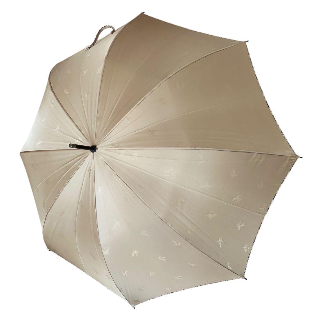 極美品　バーバリー　Burberry 長傘　ホースロゴ　ノバチェック