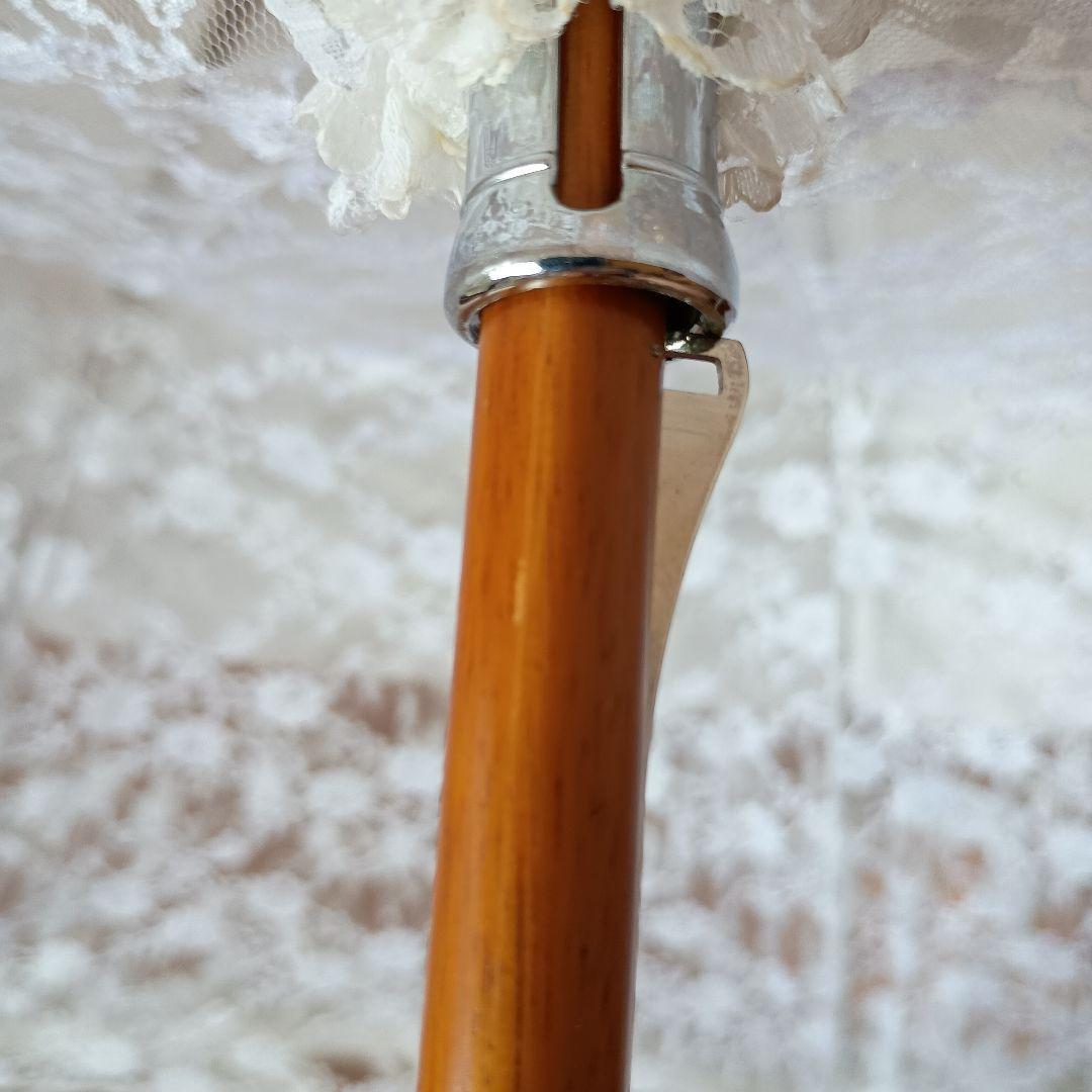 レース付きホワイト傘 八角形　ヴィクトリアンメイデン