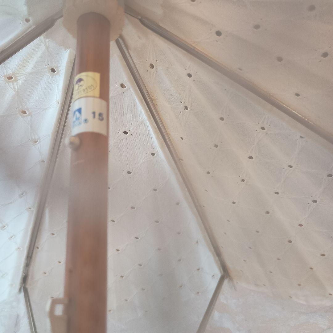 レース付きホワイト傘 八角形　ヴィクトリアンメイデン