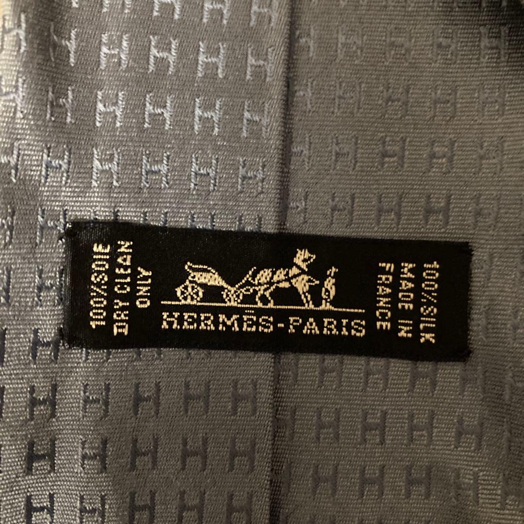 HERMES シルク ネクタイ 青