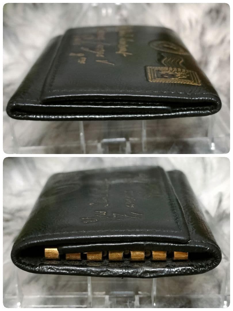 名品✨ イブサンローラン キーケース ブラック レザー 手紙 鍵入れ 黒 革