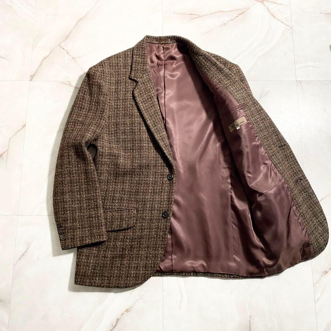 B15060 ワイズフォーメン93ssチェックツイード2BテーラードジャケットM