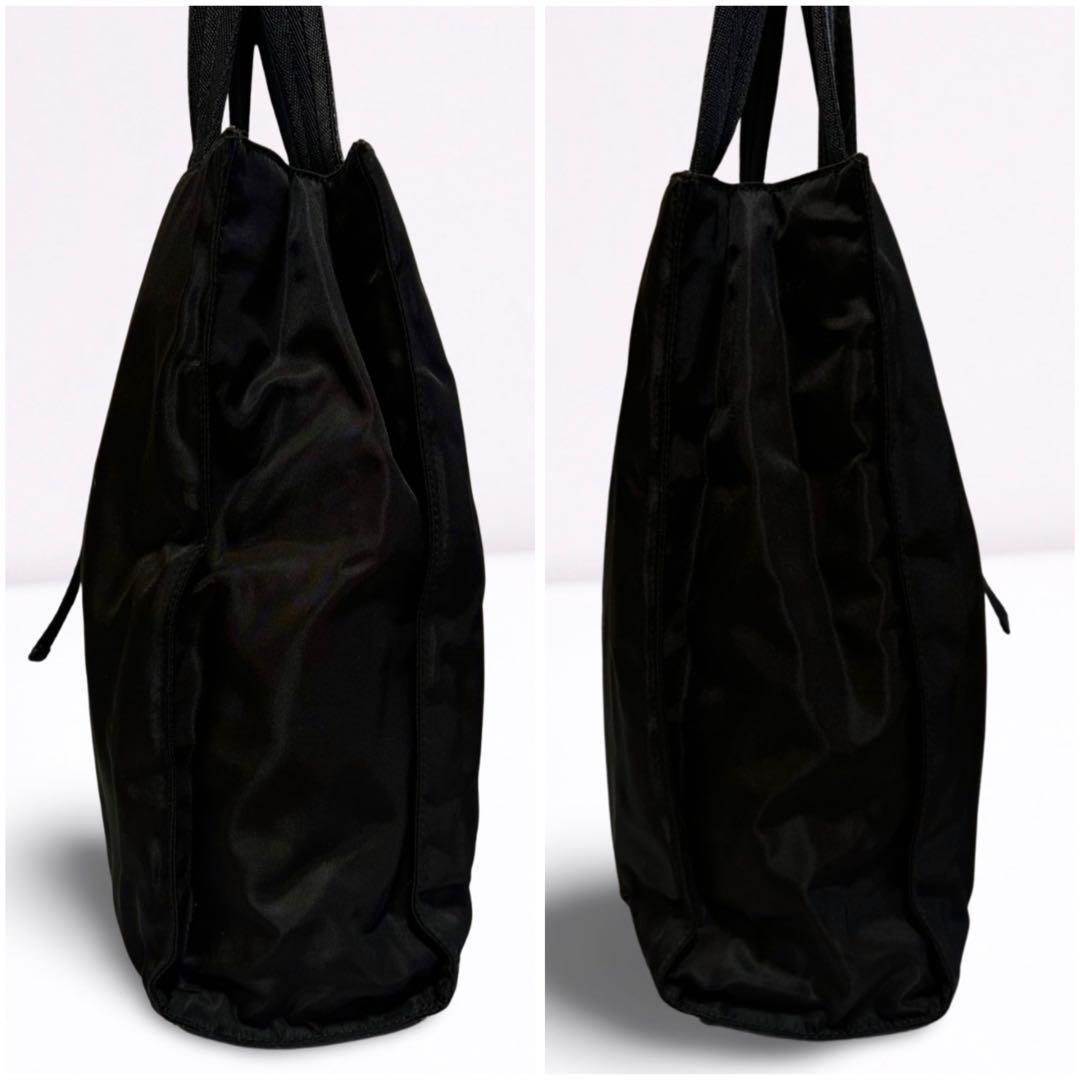 【正規品】プラダ PRADA トートバッグ 刻印ロゴ ナイロン レザー ブラック