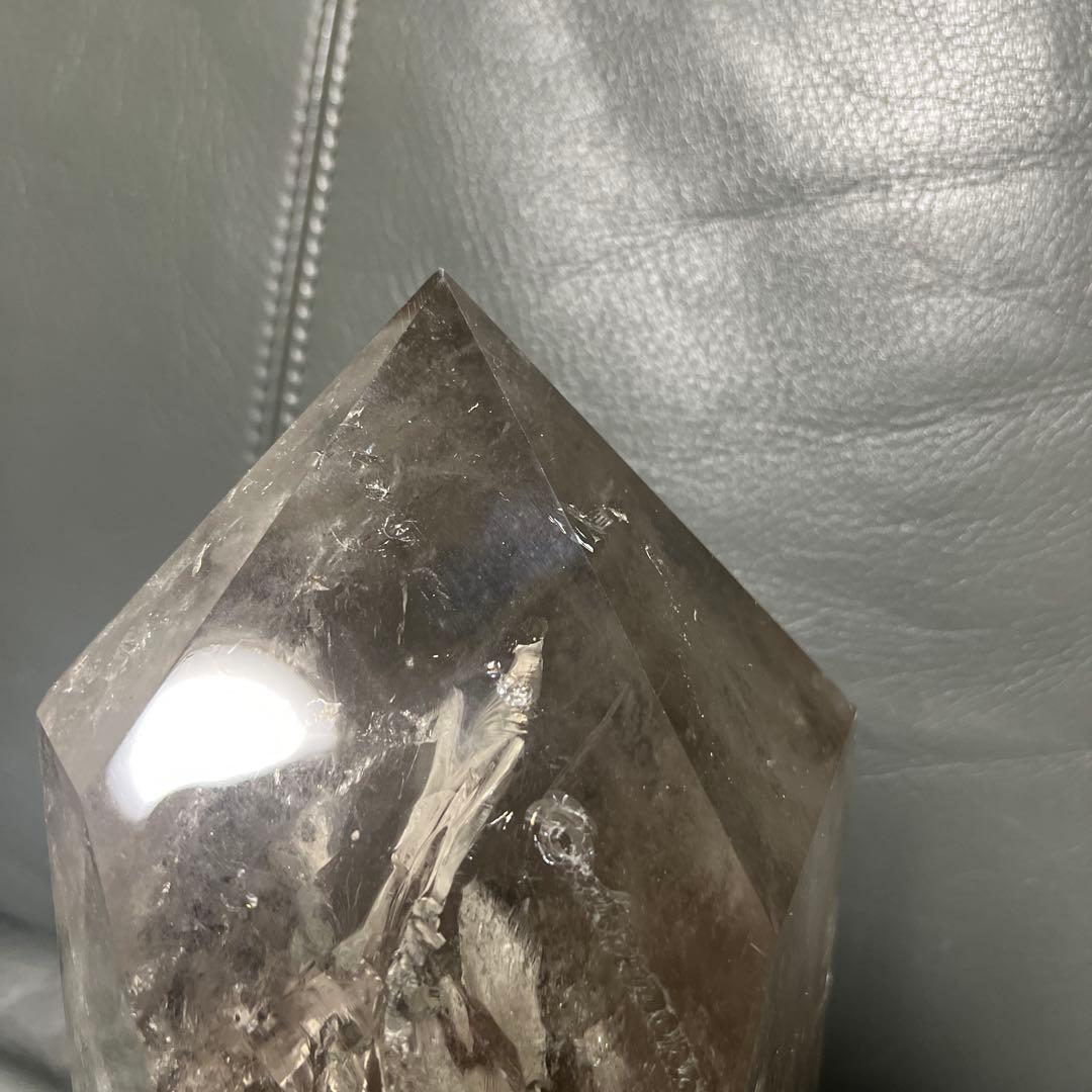 特価！超美品！特大　スモーキークォーツ　六角柱　煙水晶 27cm5.2kg