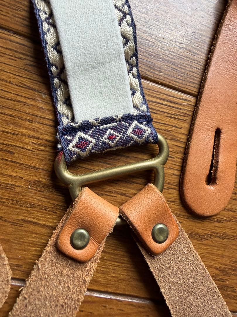 ポロラルフローレン サスペンダー 総柄 ラビットイヤー 真鍮金具