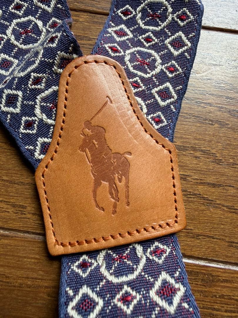 ポロラルフローレン サスペンダー 総柄 ラビットイヤー 真鍮金具