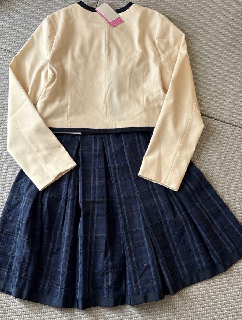 【新品】メゾ ピアノ ジュニア 165 ノーカラージャケット×スカート4点セット