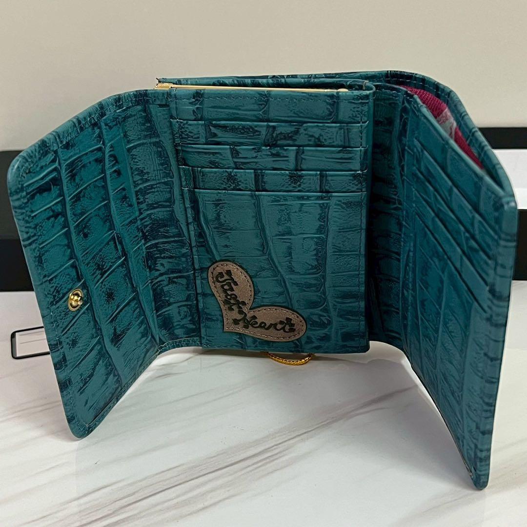 タグ付未使用 シンクビー ジャストハート スパンコール レザー　がま口 財布