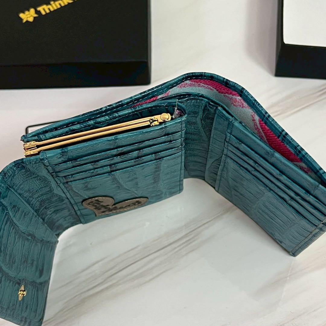 タグ付未使用 シンクビー ジャストハート スパンコール レザー　がま口 財布