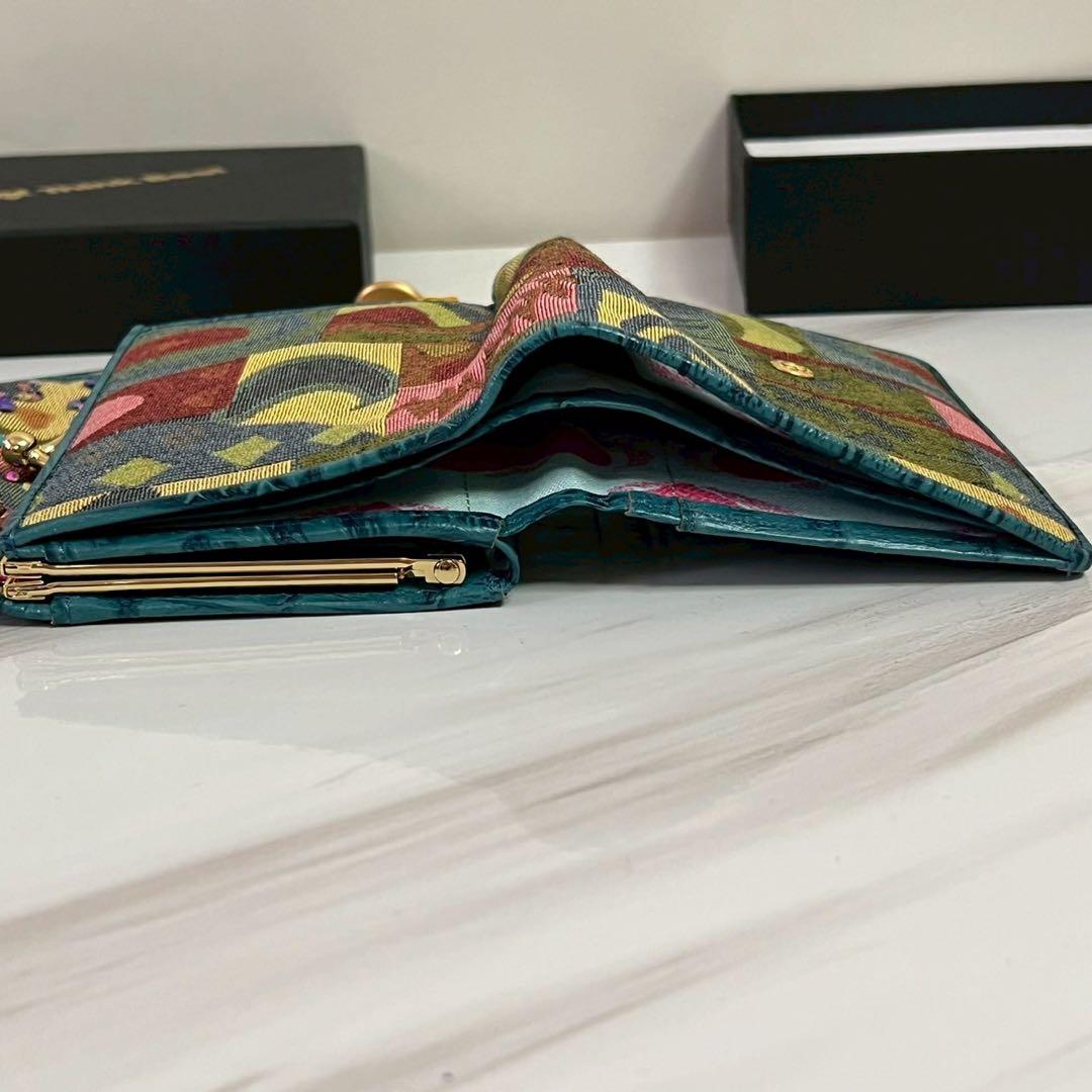 タグ付未使用 シンクビー ジャストハート スパンコール レザー　がま口 財布