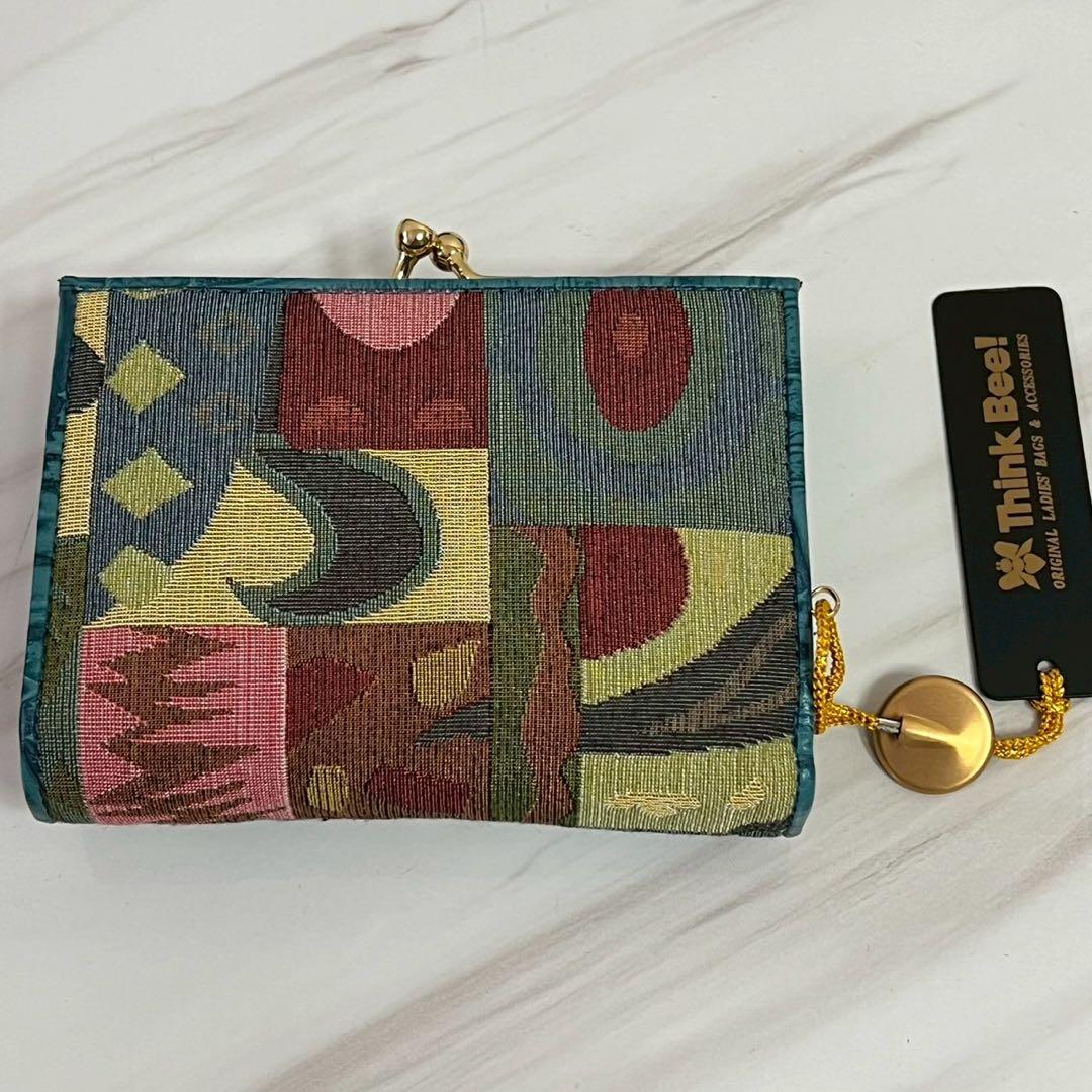 タグ付未使用 シンクビー ジャストハート スパンコール レザー　がま口 財布