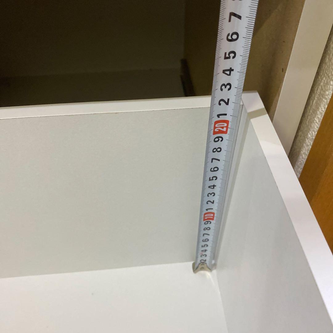 ホワイト 引き出し式キッチン収納 3段