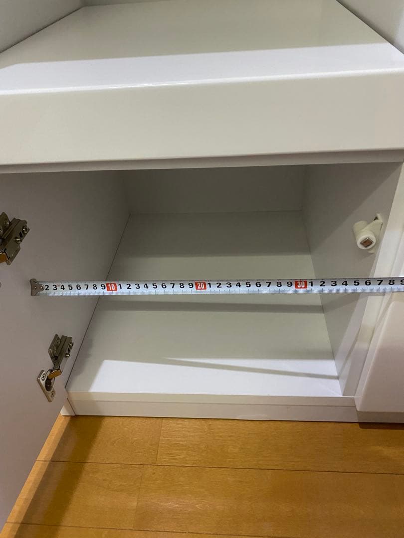 ホワイト 引き出し式キッチン収納 3段