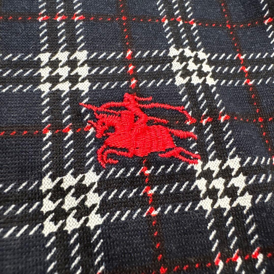 新品未使用 バーバリーズ ポロシャツ 金ボタン ノバチェック ネイビー 収縮性