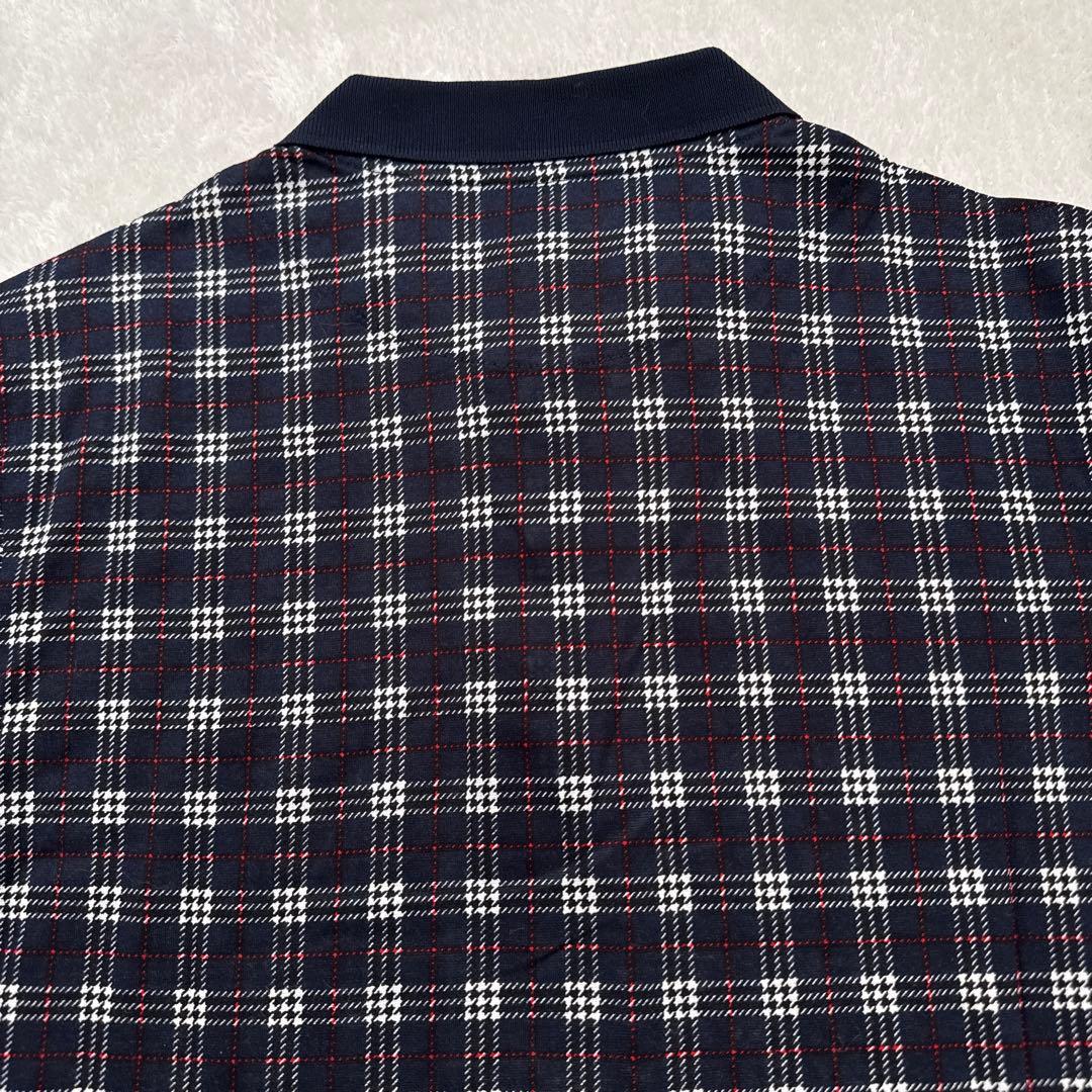 新品未使用 バーバリーズ ポロシャツ 金ボタン ノバチェック ネイビー 収縮性
