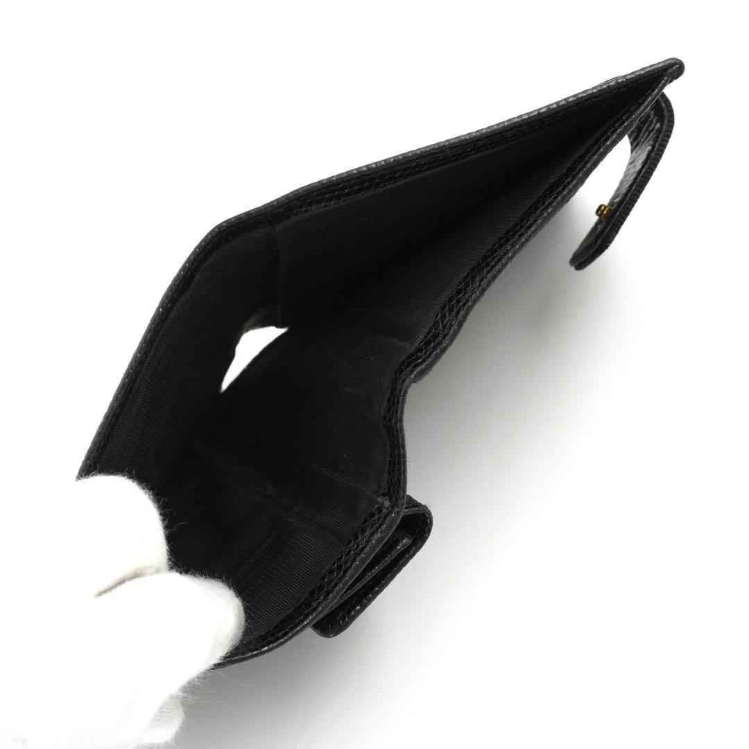 ✨未使用に近い✨　Ferragamo ミニ財布　リザード　ヴァラリボン　二つ折り