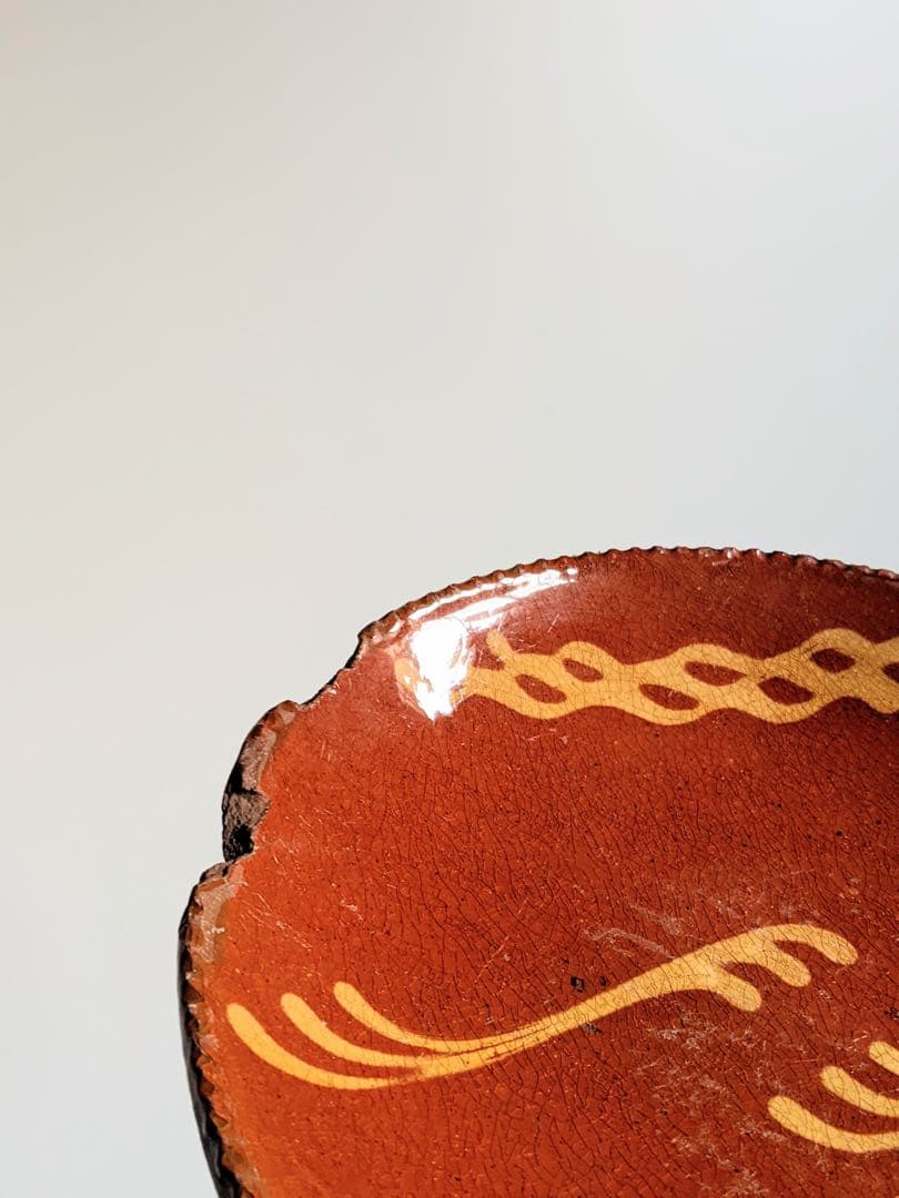 レッドウェア　陶器　抽象文　アメリカ　骨董　古道具