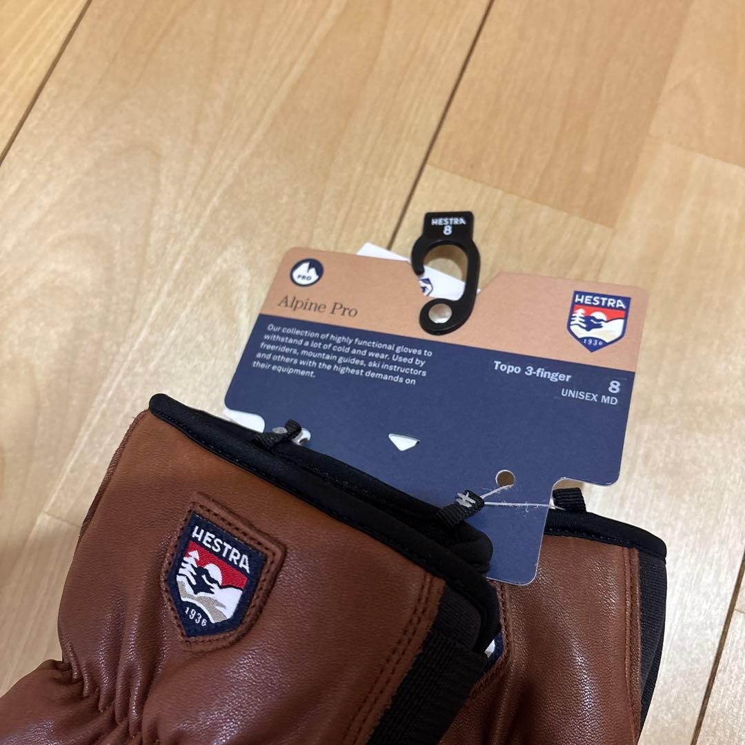 Hestra topo3 finger グローブ ブラウン サイズ8