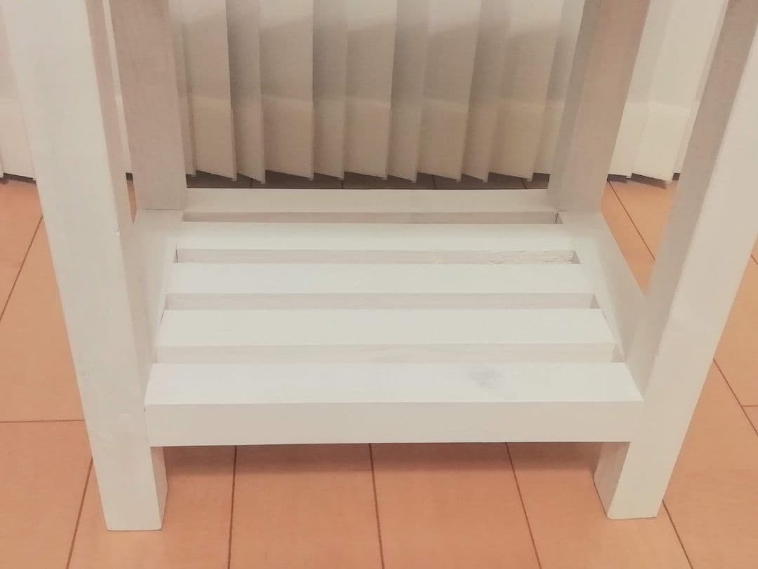 木製/スツール/棚付き/椅子/ホワイト【送料込み】