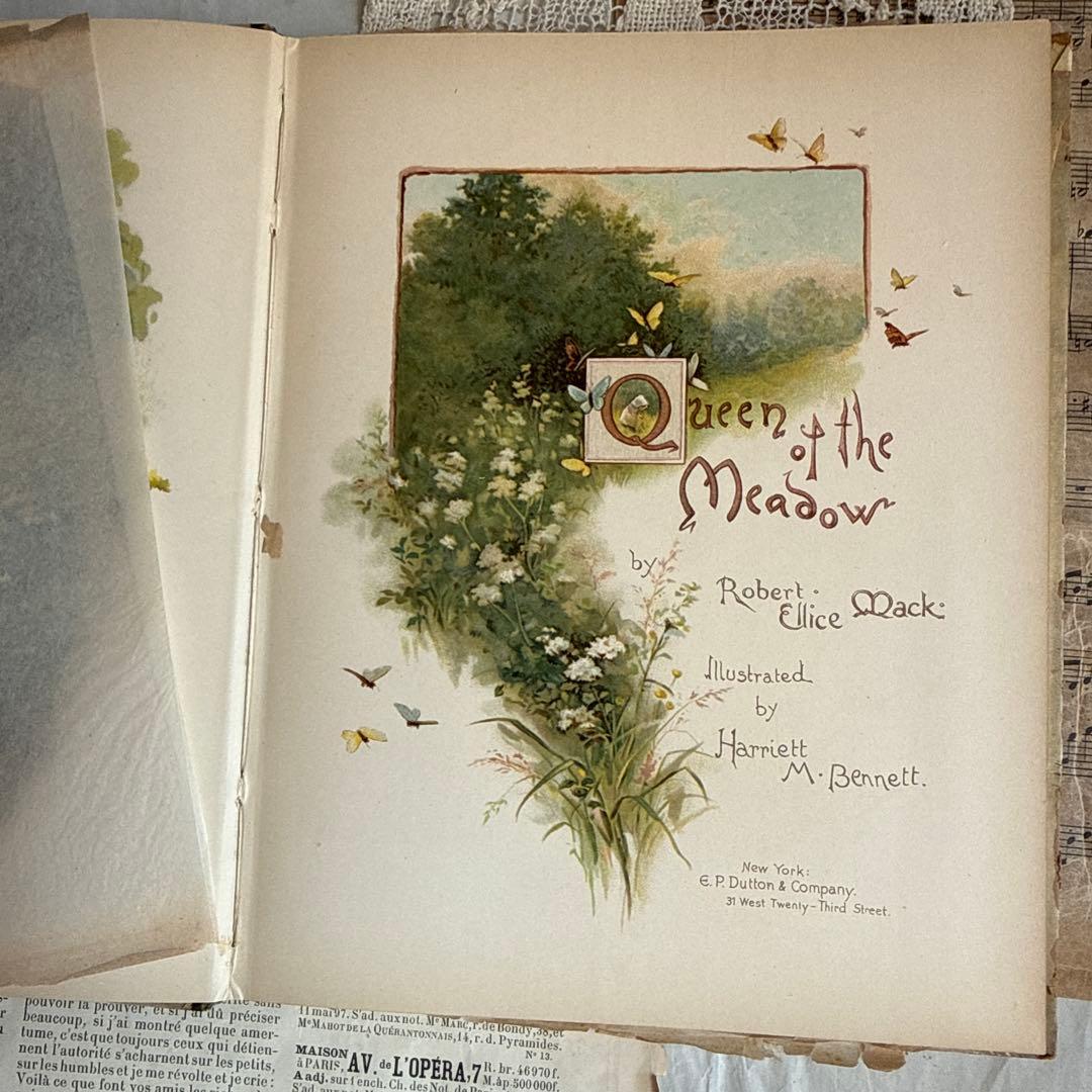 稀少1887年アンティーク美しいヴィクトリアン絵本　洋書ジャンクジャーナル古書