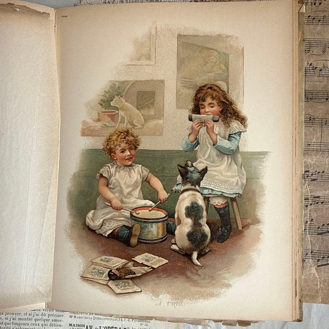 稀少1887年アンティーク美しいヴィクトリアン絵本　洋書ジャンクジャーナル古書