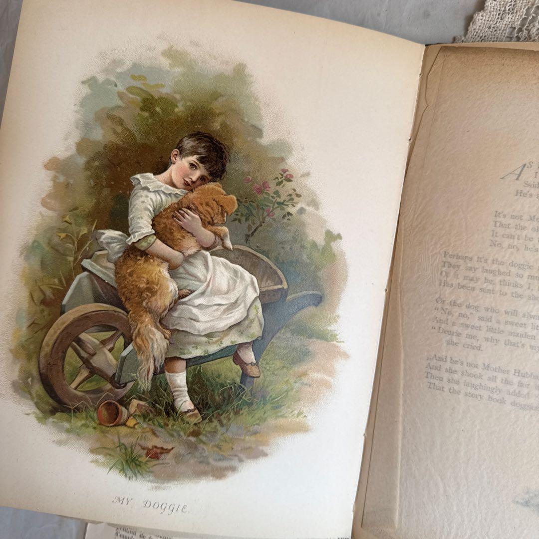 稀少1887年アンティーク美しいヴィクトリアン絵本　洋書ジャンクジャーナル古書