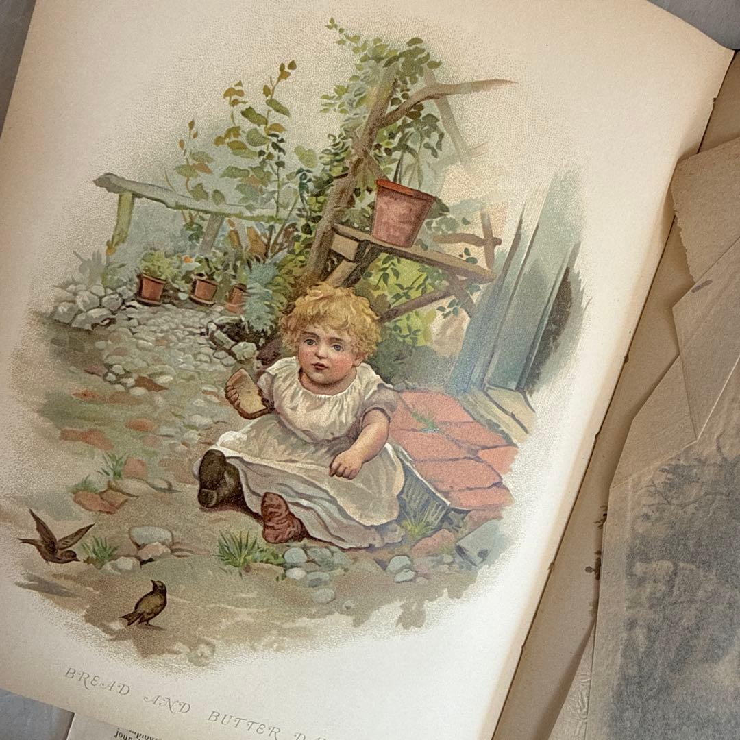 稀少1887年アンティーク美しいヴィクトリアン絵本　洋書ジャンクジャーナル古書