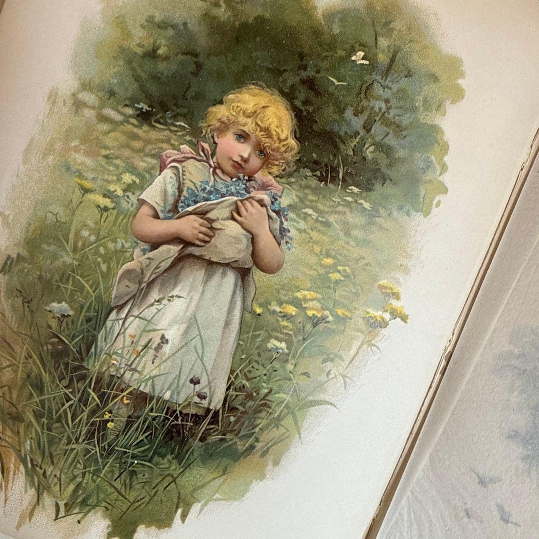 稀少1887年アンティーク美しいヴィクトリアン絵本　洋書ジャンクジャーナル古書
