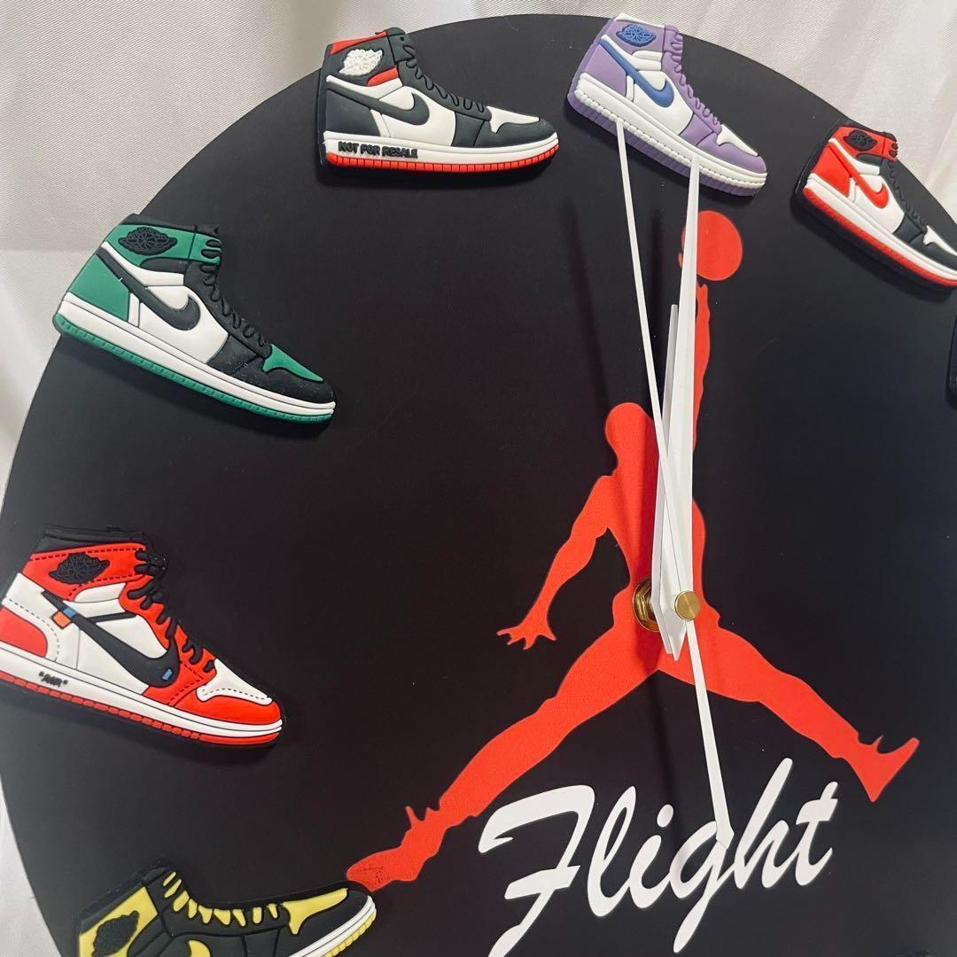 スニーカーウォールクロック Flight モデル　3Dスニーカー