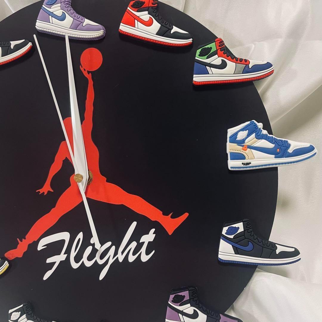 スニーカーウォールクロック Flight モデル　3Dスニーカー